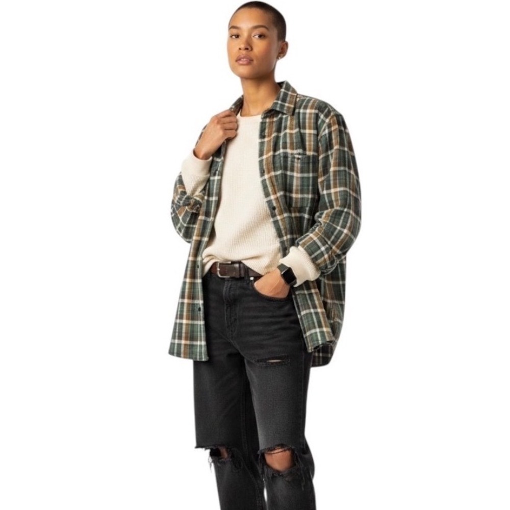 Volcom Plaid Flannel Shirt Green Skater Grunge Streetwear Gorpcore Blokecore L